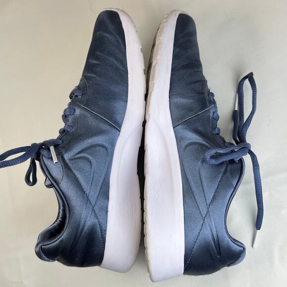 Nike Tanjun Premium Satin Running Shoes Women's 8 Blue and White Sneakers - Picture 8 of 12